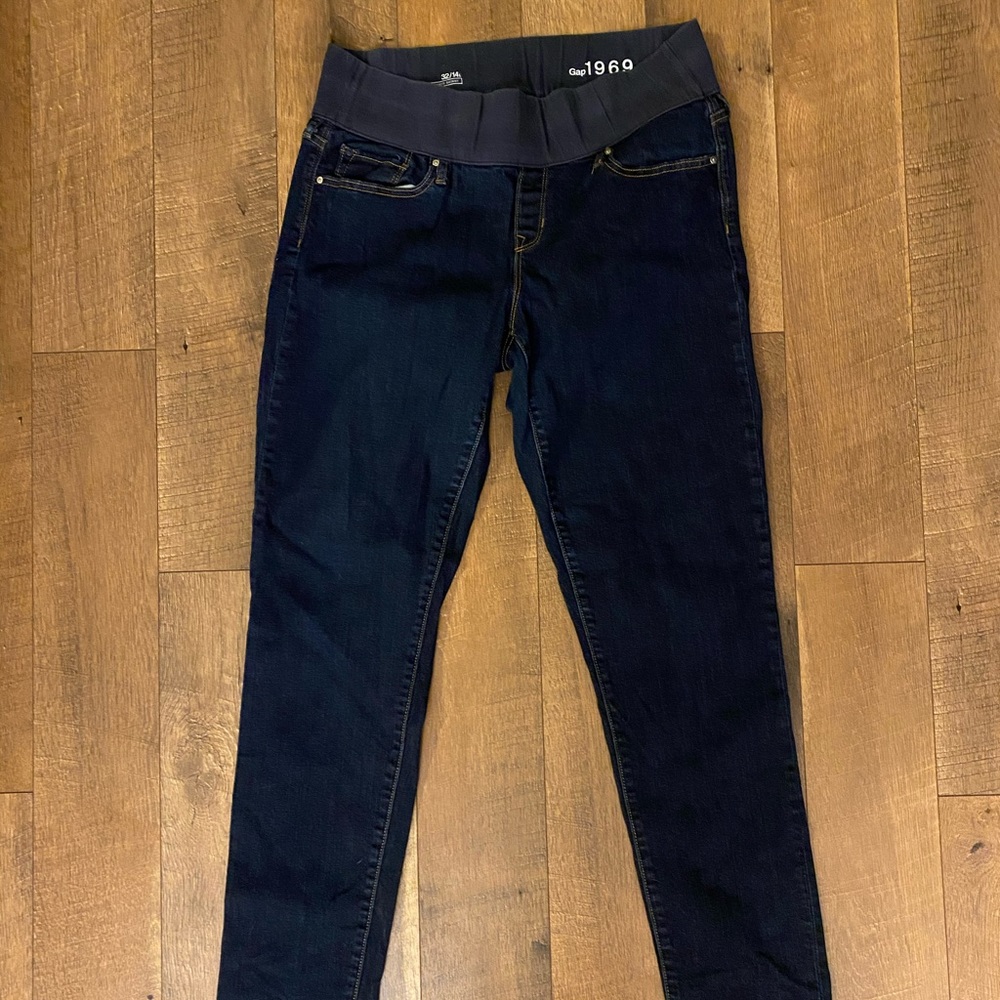 Gap maternity skinny demi panel jeans 32 14 long